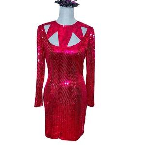 Nite Line 1980’s Vintage Pink Sequin Dress size 10